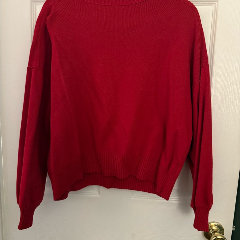 Mango Vibrant Red Crew Neck Sweater